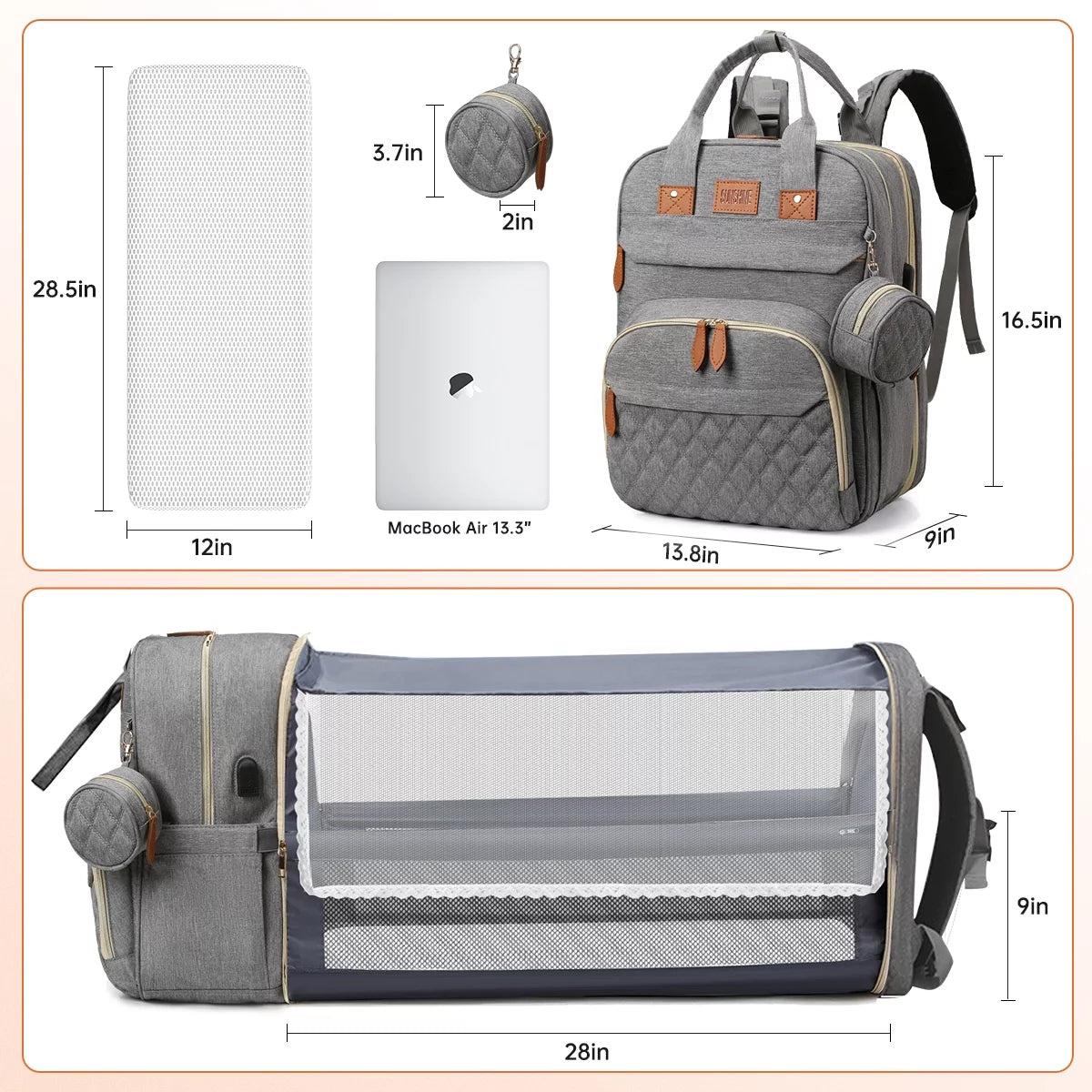 Multifunction Baby Diaper Bag